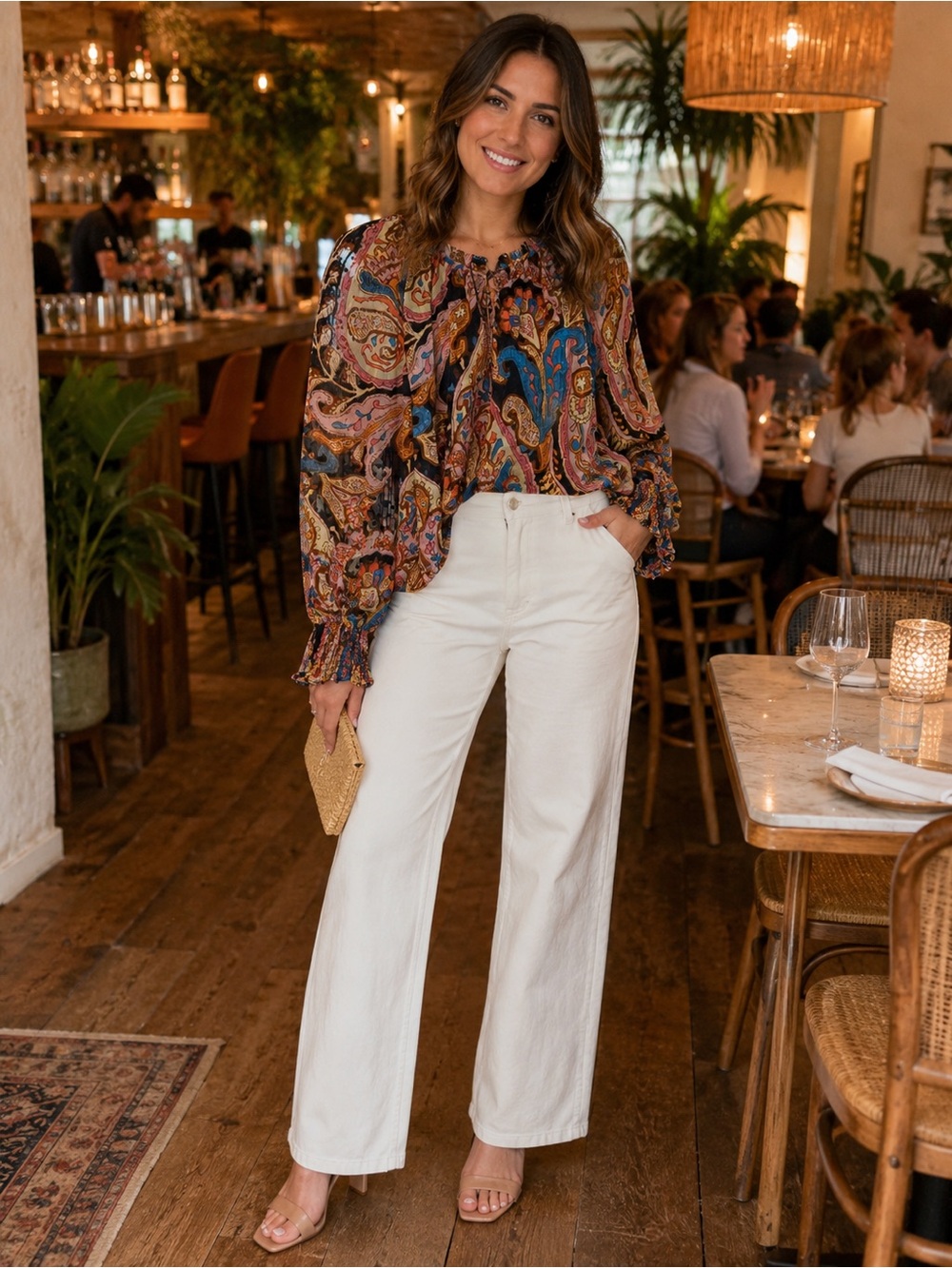 🌸Sanctuary Multicolor Paisley Peasant Blouse- New🌸